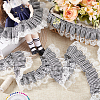 Tartan Polyester Pleated Lace Ribbon OCOR-WH0100-23-5