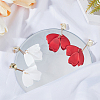 2 Pairs 2 Colors Acrylic Flower Petal Dangle Stud Earrings EJEW-AN0001-32-7