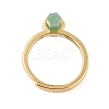 Double Pointed Hexagonal Prism Natural Mixed Stone Adjustable Rings for Women RJEW-G327-01G-4