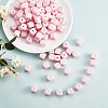 20Pcs Pink Cube Letter Silicone Beads 12x12x12mm Square Dice Alphabet Beads with 2mm Hole Spacer Loose Letter Beads for Bracelet Necklace Jewelry Making JX435Z-1