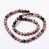 Natural Rhodonite Round Bead Strands G-N0120-17-6mm-2