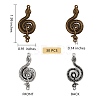 30Pcs 2 Style Tibetan Style Alloy Pendants TIBEP-SZ0001-09-7