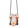 Resin Cat Pendant Decorations HJEW-WH0102-018-1