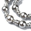 Shell Pearl 3-Hole Guru Beads Strands G-K149-53B-3