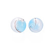 Transparent Handmade Blown Glass Globe Beads X-GLAA-T012-33B-06-2
