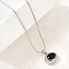 304 Stainless Steel Pave Cubic Zirconia Pendant Necklaces SA-CBADCF0-03P-5