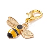 Alloy Enamel Bees Pendant Decorations HJEW-JM00661-03-3