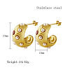 304 Stainless Steel Micro Pave Cubic Zirconia Stud Earrings EY6491-1-2