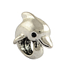 Tibetan Style Alloy Dolphin European Beads TIBEB-7982-AS-RS-2