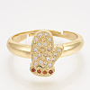 Brass Cubic Zirconia Pendants & Stud Earrings & Adjustable Rings Jewelry Sets SJEW-S043-09-2