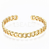Brass Curb Chain Cuff Bangles BJEW-T018-11G-NF-1