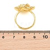 Flower Brass Micro Pave Cubic Zirconia & Enamel Cuff Ring Settings KK-CBAC351-06G-04-3