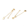 Brass Cable Chain Extenders with Flat Round Charm KK-I702-48G-2