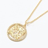 Brass Micro Pave Clear Cubic Zirconia Pendant Necklaces NJEW-J059-01A-1