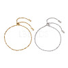 2Pcs 2 Colors Adjustable 304 Stainless Steel Slider Bracelets BJEW-JB12328-2