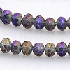 Full Rainbow Plated Faceted Rondelle  Glass Beads Strands GLAA-A024B-FR04-1