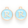 Golden Plated Alloy Enamel Charms ENAM-S118-04R-1