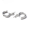 Brass Micro Pave Clear Cubic Zirconia Twister Clasps KK-P223-39P-3