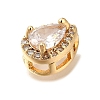 Brass Micro Pave Clear Cubic Zirconia Pendants KK-M301-05G-2