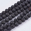 Natural Lava Rock Stone Bead Strands X-G-R193-18-6mm-1
