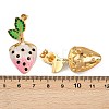 304 Stainless Steel Enamel Strawberry Dangle Stud Earrings EJEW-A138-10G-02-5