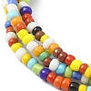 Glass Seed Beaded Multi Loops Warp Bracelets BJEW-TA00339-03-3