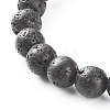 Electroplated Natural Lava Rock Round Beads Essential Oil Anxiety Aromatherapy Bracelets BJEW-JB06923-9