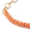 Waxed Cotton Cords Braided Link Bracelets BJEW-JB09963-04-3