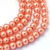 Baking Paint Pearlized Glass Pearl Round Bead Strands HY-Q003-6mm-77-1