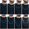 Rhodium Plated 925 Sterling Silver Thin Dainty Link Chain Necklace for Women Men JN1096B-06-5