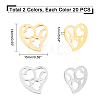 40Pcs 2 Colors 304 Stainless Steel Cabochons STAS-DC0001-20-5