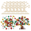  6 Set Christmas Unfinished Wood 3D Tree Display Decoration Kit DIY-NB0008-65-1