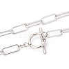 304 Stainless Steel Paperclip Chain Necklaces NJEW-H305-10P-2
