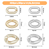 480Pcs 6 Style Spray Painted CCB Plastic Linking Rings CCB-HY0001-06-2