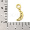 Rack Plating Brass Clear Cubic Zirconia European Dangle Charms KK-G513-38G-3