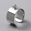 304 Stainless Steel Open Cuff Finger Ring Components X-STAS-WH0029-40B-P-1