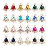 24Pcs 12 Colors Glass Rhinestone Pendants FIND-TA0001-90-11