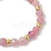 Natural Tourmaline Beaded Stretch Rings for Women RJEW-JR00868-05-4