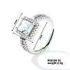 Fashionable Unisex Brass Micro Pave Clear Cubic Zirconia Solitaire Ring VA2990-12-1