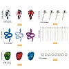 DIY Snake & Leaf Drop Earring Making Kit DIY-SZ0007-59-2