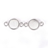 201 Stainless Steel Cabochon Connector Settings STAS-F191-15S-B-3