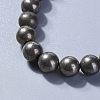 Natural Pyrite Round Beads Stretch Bracelets BJEW-JB04176-02-2