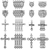 80Pcs 8 Styles Alloy Tibetan Style Pendants & Chandelier Component Links Kits FIND-SC0022-99-1