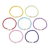 7Pcs Glass Seed Bead Stretch Bracelets with Brass Cross & Imitation Pearl BJEW-MZ00299-2