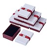 Kraft Cotton Filled Rectangle Cardboard Jewelry Set Boxes with Bowknot X-CBOX-N006-03-2