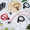 FIBLOOM 6Pcs 6 Colors Polyester Cord Two Loops Wrap Bracelets Set with Alloy Tortoise Clasps BJEW-FI0001-25-5