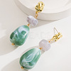 Alloy & Resin Dangle Stud Earrings WG13DBD-06-1