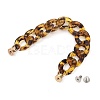 Acrylic Imitation Leopard Skins Curb Chain for DIY Keychains HJEW-JM00400-01-1