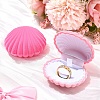1Pc Shell Shaped Velvet Jewelry Storage Boxes VBOX-YW0001-05A-1