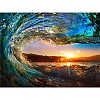 Ocean Wave Sunset Scenery 5D Diamond Painting Kits for Adult Beginners PW-WG77587-01-1